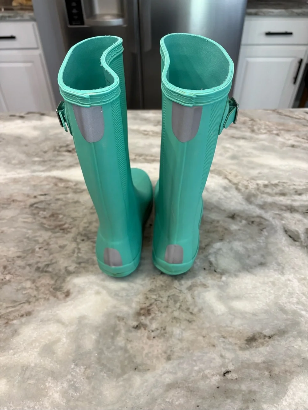 Kids Hunter Boots Tall Matte Mint Green Sz US 3B/4G Waterproof Rain Snow